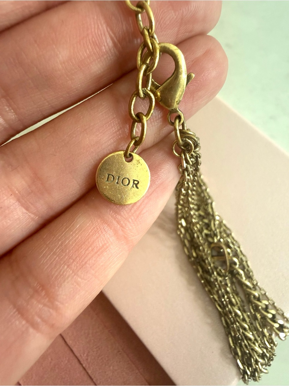 Dior Layered Gold-Tone Charm Necklace with Star and CD accents - Picture 5 of 8